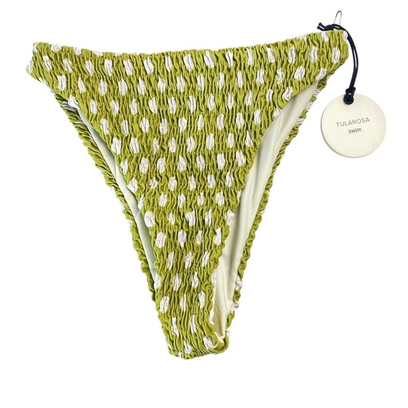 TULAROSA Sammie Bikini Bottom (just bottom) in Chartreuse Dot Size XXS- NWT - Picture 2 of 5